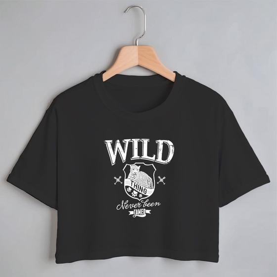 Imagem de Blusa Blusinha Camiseta Cropped TShirt Feminina Algodão Tecido Premium Estampa Digital Onça Pintada
