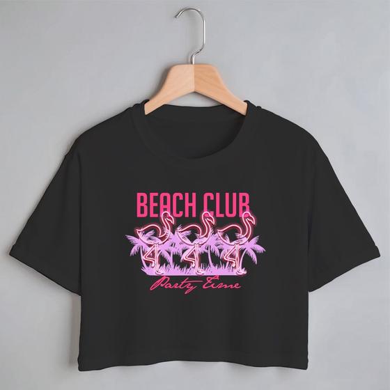 Imagem de Blusa Blusinha Camiseta Cropped TShirt Feminina Algodão Tecido Premium Estampa Digital Party Cisne