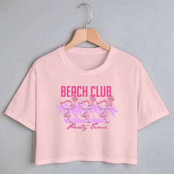 Imagem de Blusa Blusinha Camiseta Cropped TShirt Feminina Algodão Tecido Premium Estampa Digital Party Cisne