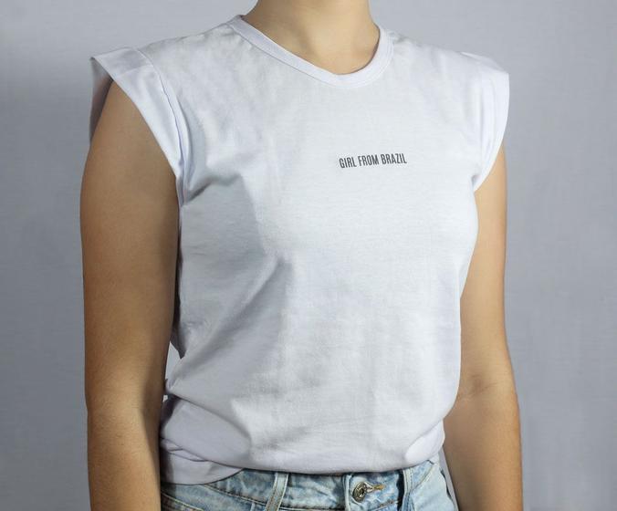 Imagem de Blusa Blusinha Girl From Brazil Regatinha Regata Tshirt Muscle Tee Sem Ombreira 100% Algodão