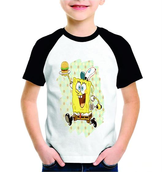 Imagem de Blusa Bob Esponja Kids Manga Longa Moda Personalizada