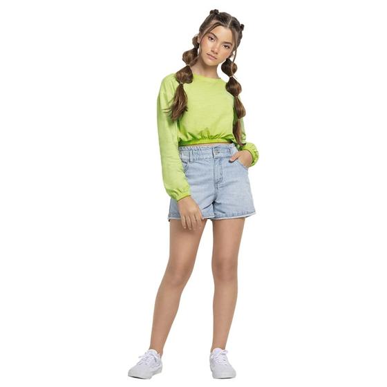 Imagem de Blusa Boxy Teen Feminina Amora em Flamê Fio Puro cor Verde