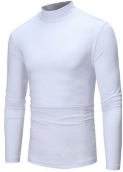 Imagem de Blusa Branca Ciclismo com Gola Alta Manga Comprida Proteção Solar UV 50+ UVA e UVB.