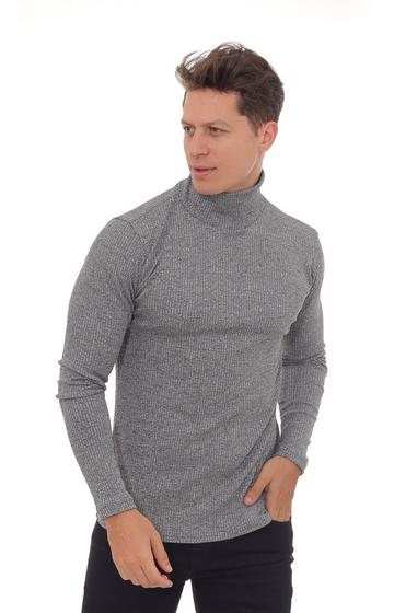 Imagem de Blusa Cacharrel Canelada Masculina Térmica Moda Inverno Frio