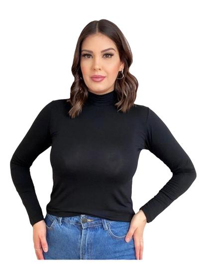 Imagem de Blusa Cacharrel Feminina Viscolycra Manga Longa Gola Alta