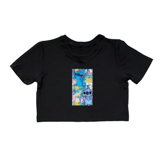 Imagem de Blusa Camisa Cropped Blusinha Infantil Menina Malha Algodão Manga Curta Personagem