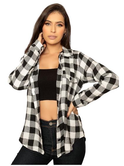 Imagem de Blusa Camisa Feminina Xadrez Flanelado