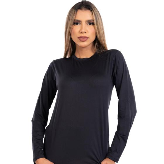 Imagem de blusa camisa proteção uv solar feminina tecido térmica verão