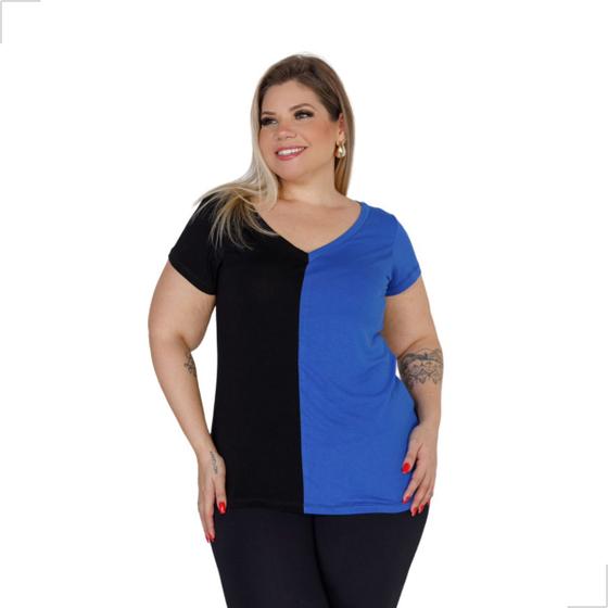 Imagem de Blusa Camiseta Feminina Verão Manga Curta Barata Plus Size Moda Evangélica