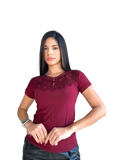 Imagem de Blusa Casual Feminina Manga Curta Barata Social Sku:bv15