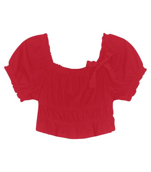 Imagem de Blusa Ciganinha Cropped Infantil Trick Nick Vermelho