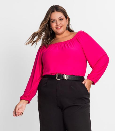 Imagem de Blusa Ciganinha Feminina Plus Size Secret Glam Rosa