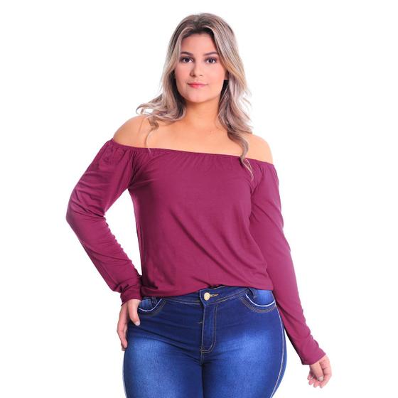 Imagem de Blusa Ciganinha Manga Longa Plus Size