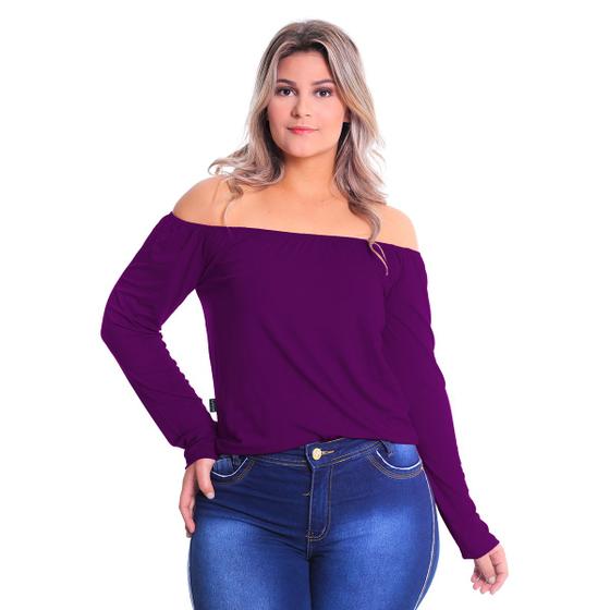 Imagem de Blusa Ciganinha Manga Longa Plus Size