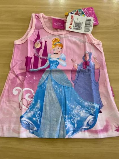 Imagem de Blusa Cinderela Menina Princesa Disney Regata Cotton Infantil Verão Brandili