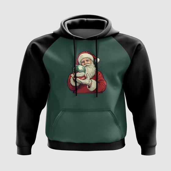 Imagem de Blusa com Capuz Papai Noel com Globo de Neve