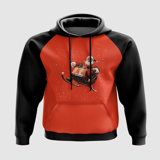 Imagem de Blusa com Capuz Papai Noel com Trenó na Neve