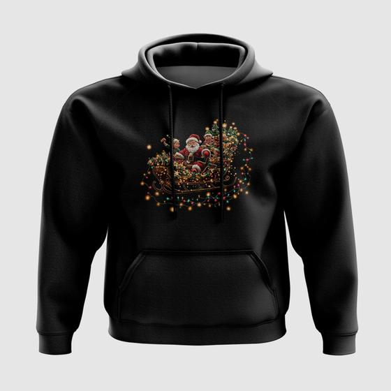 Imagem de Blusa com Capuz Papai Noel no Trenó com Elfos