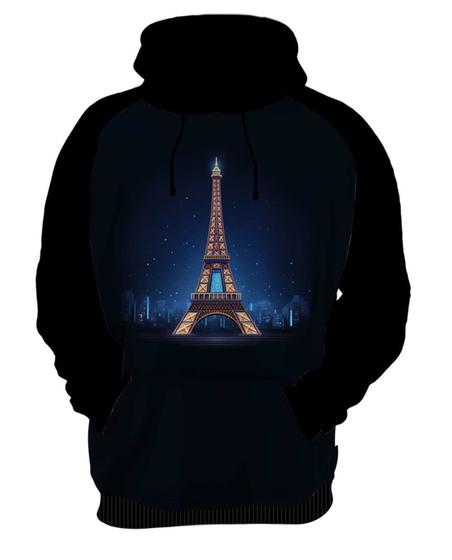 Imagem de Blusa com Capuz Torre Eiffel a Noite Turismo