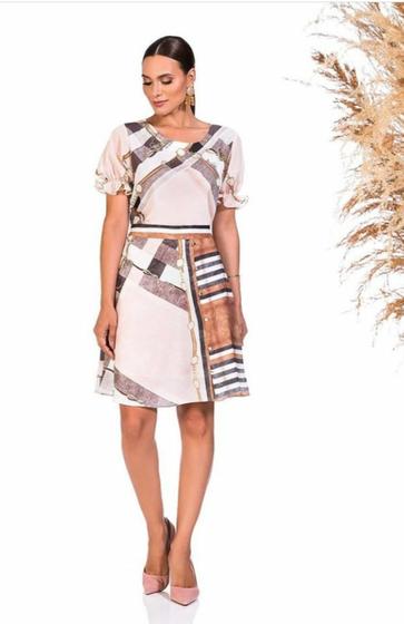 Imagem de Blusa Crepe Estampada Xadrez Rose