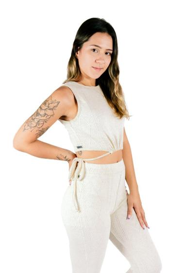 Imagem de Blusa Cropped Amarração Tricot Riu Kiu