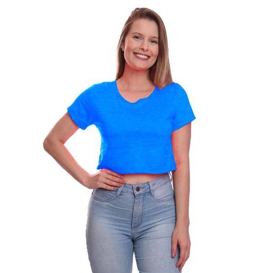Imagem de Blusa Cropped Blusinha Camiseta Feminina Lisa