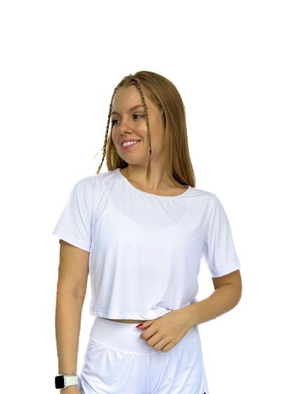 Blusa Cropped Camisa Básica Fitness Camiseta Soltinha Feminina