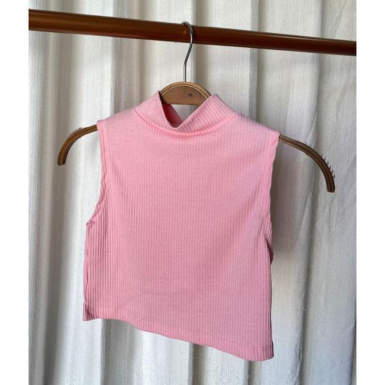 Imagem de Blusa cropped canelado cavado gola alta moda estilo