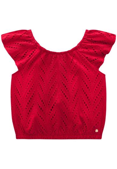 Imagem de Blusa cropped em laise Vermelho Milon