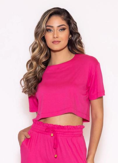 Imagem de Blusa Cropped Feminina Luma Manga Curta Gola Redonda