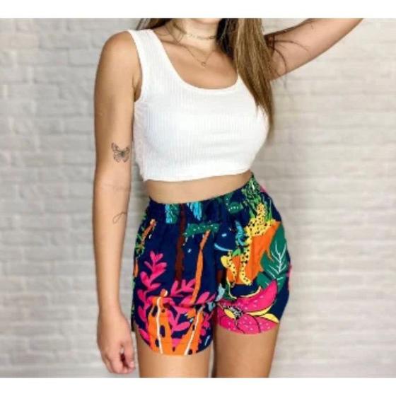 Imagem de Blusa cropped feminino regata canelada moda influencer