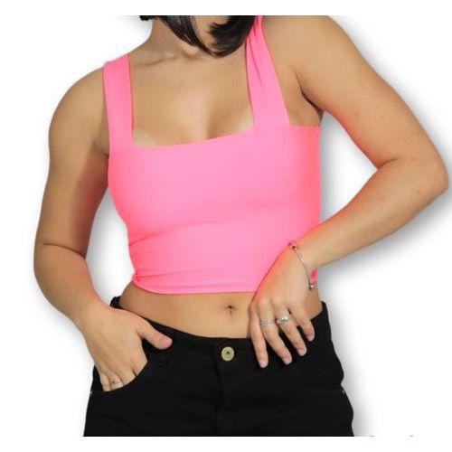 Imagem de Blusa Cropped feminino top alça larga poliéster moda estilo