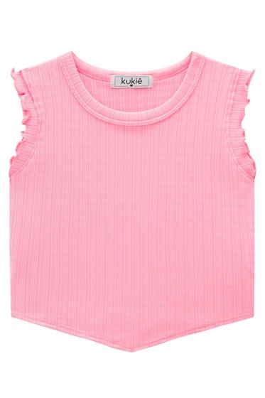 Imagem de Blusa Cropped Infantil Regata em Canelado  - Kukiê