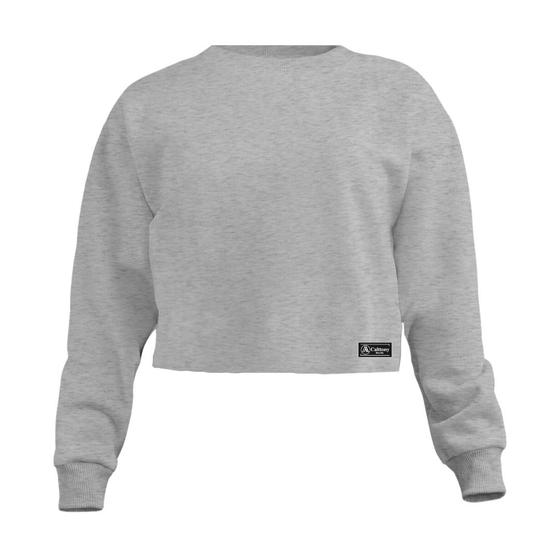 Imagem de Blusa Cropped Moletom Feminino Liso Básico com Cintura Descosturada