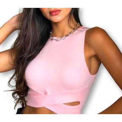 Imagem de Blusa Cropped regata recorte na lateral viscolycra feminina