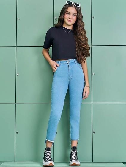 Imagem de Blusa Cropped Teen Feminino Básica Preto Dway