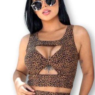 Imagem de Blusa cropped transpassado estiloso infinito com bojo poliéster feminino