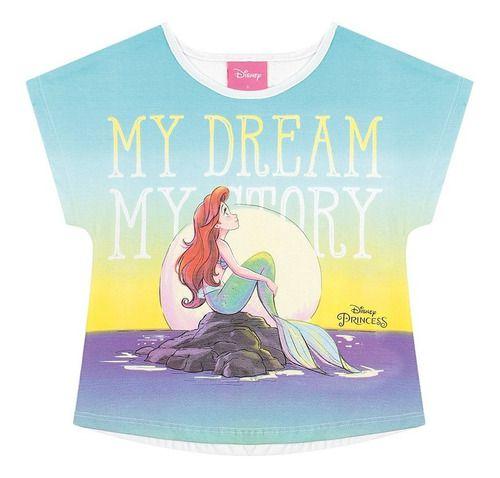 Imagem de Blusa Da Pequena Sereia Ariel Princesa Infantil Feminina