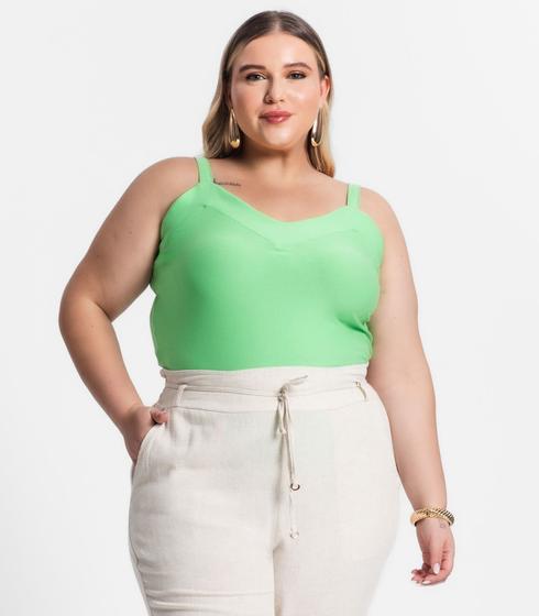 Imagem de Blusa De Alça Feminina Plus Size Secret Glam Verde