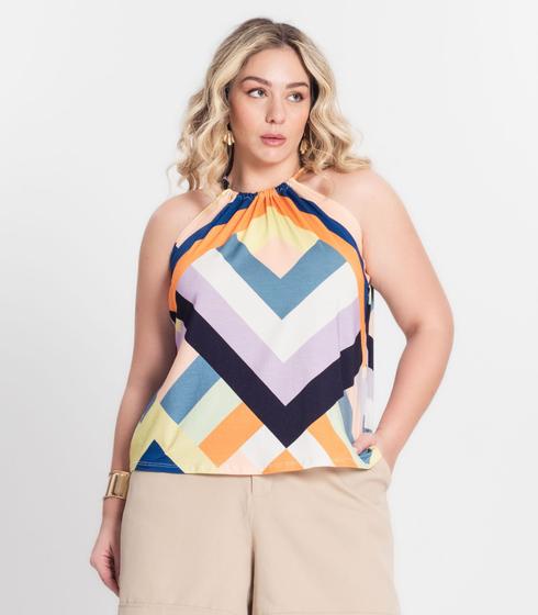 Imagem de Blusa de Alça Plus Size Infinita Cor Laranja