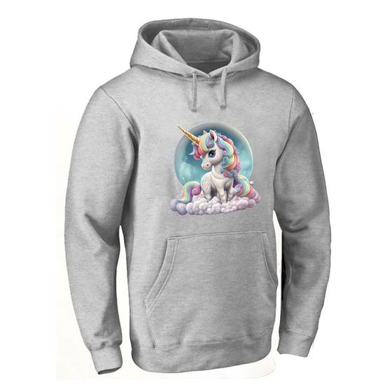 Imagem de Blusa de Frio Abrigo Moletom Quentinho Plus Size Feminino Estampa Unicornio Confortavel Macia