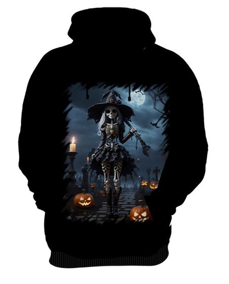 Imagem de Blusa de Frio Bruxa Caveira Halloween 21