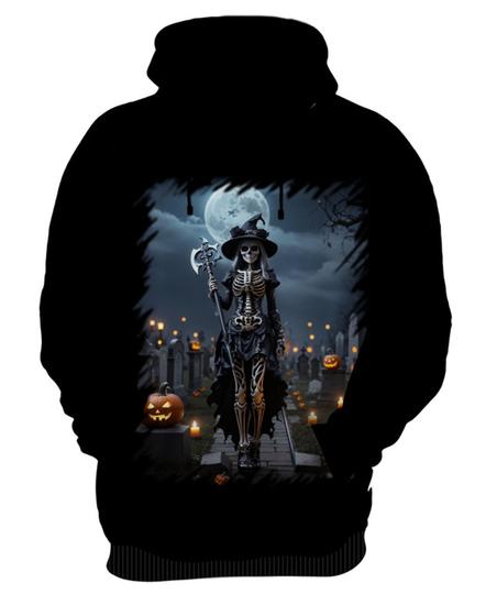 Imagem de Blusa de Frio Bruxa Caveira Halloween 5