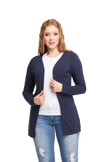 Imagem de Blusa de Frio Cardigan Manga Longa com Fenda Ca3