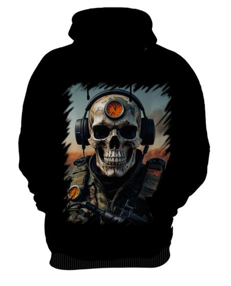 Imagem de Blusa de Frio Caveira Militar Logo Guerra 4