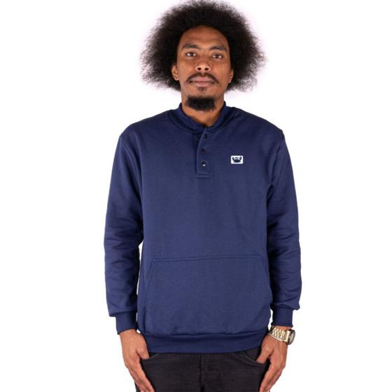 Imagem de Blusa De Frio Com Botão Moletom Sem Capuz Estampado