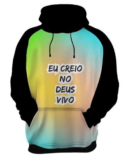 Imagem de Blusa de Frio Eu Creio no Deus Vivo Jesus Gospel 1