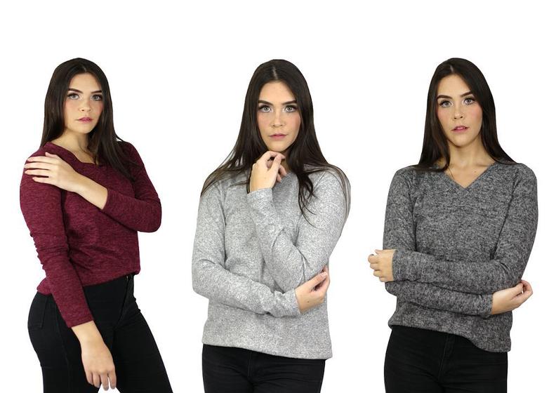 Imagem de Blusa De Frio Feminina Malha Grossa Inverno Esta na Moda