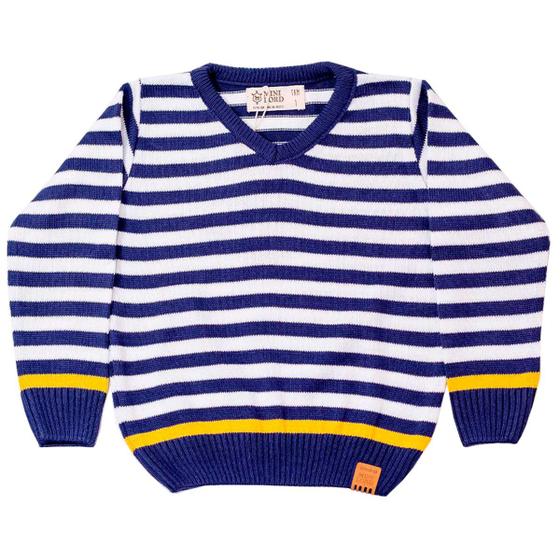 Blusa de Frio Infantil em Tricot Meninos Sweater Alvin Azul - Mini Lord ...