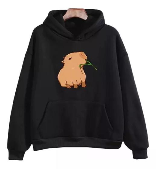 Imagem de Blusa De Frio Moletom Agenor Capivara Canguru Com Capuz